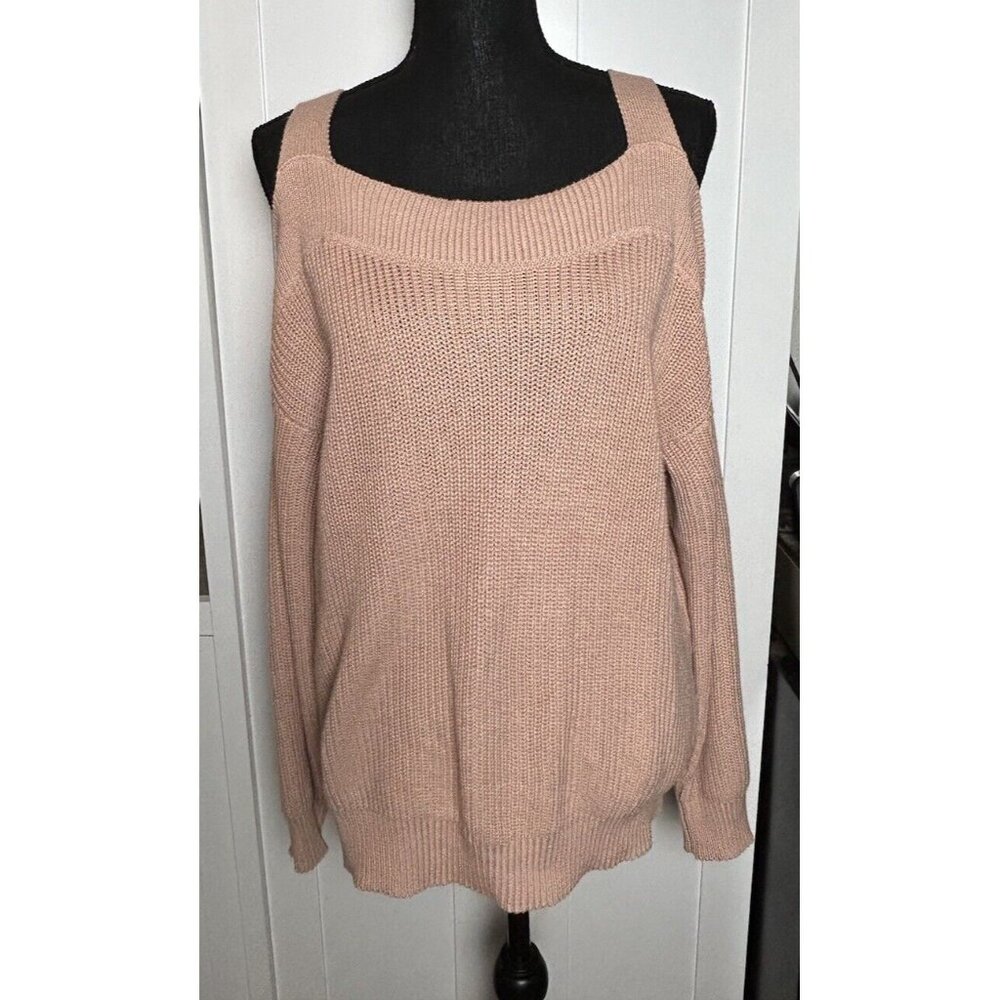 LASCANA FOR VENUS WOMENS PASTEL PINK COLD SHOULDER SWEATER Small‎